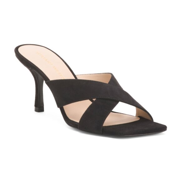 STUART WEITZMAN Made In Spain Suede Dayna 75 Slides